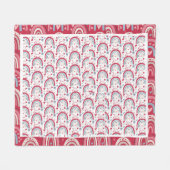 ラブハートバレンティーンズデイレインボー フリースブランケット (正面(横))