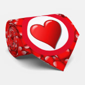 ラブハートパターンバレンタインデイタイ ネクタイ (ロール)