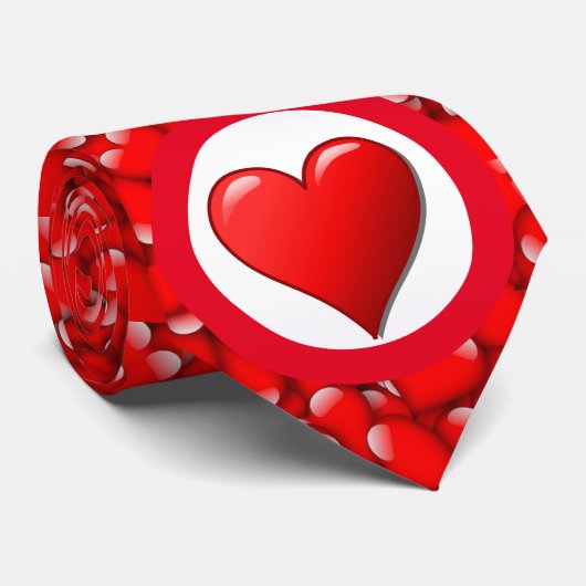 ラブハートパターンバレンタインデイタイ ネクタイ (ロール)