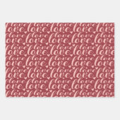 ラブハートパターンバレンタインデー ラッピングペーパーシート (正面3)