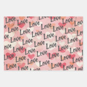 ラブハートパターンバレンタイン ラッピングペーパーシート (正面2)