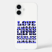 ラブハートパターンブルー Case-Mate iPhoneケース (裏面)