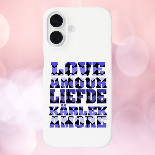 ラブハートパターンブルー Case-Mate iPhoneケース