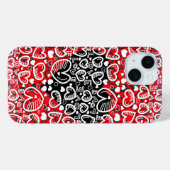 ラブハートパターンレッドホワイトiPhoneケース Case-Mate iPhoneケース (裏面 (横))