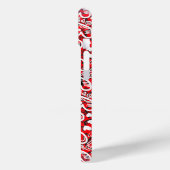 ラブハートパターンレッドホワイトiPhoneケース Case-Mate iPhoneケース (裏面 / 左)