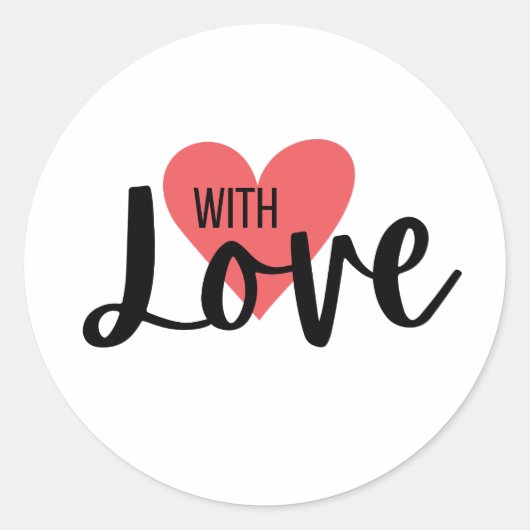 ラブハートパッケージ封筒 バレンタインデー ラウンドシール (正面)