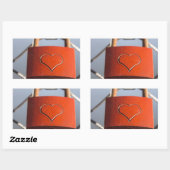 ラブハートパドロック 長方形シール (シート)