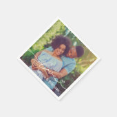 ラブハートパーソナライズされたス結婚クリプトの写真 スタンダードカクテルナプキン (角)