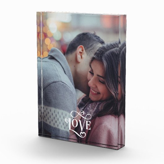 ラブハートパーソナライズされたフォトカスタムファミリーブロック フォトブロック (右)