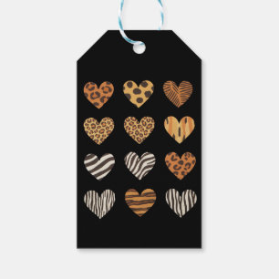 ラブハートヒョウかわいいバレンタインデー ギフトタグ