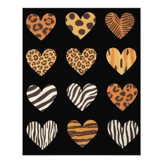 ラブハートヒョウかわいいバレンタインデー フォトプリント            (正面)