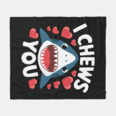 ラブハートヒョウかわいいバレンタインデー フリースブランケット (正面(横))