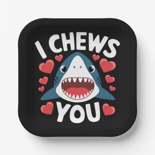 ラブハートヒョウかわいいバレンタインデー ペーパープレート (正面)