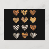 ラブハートヒョウかわいいバレンタインデー ポストカード (正面)