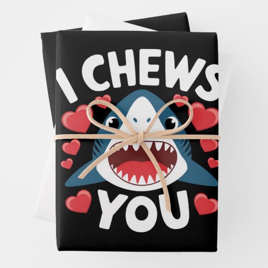 ラブハートヒョウかわいいバレンタインデー ラッピングペーパーシート (インサイチュ)