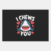 ラブハートヒョウかわいいバレンタインデー ラッピングペーパーシート (正面)