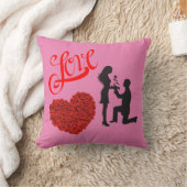 ラブハートピンクホームデコール装飾用クッション クッション (ブランケット)