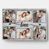 ラブハートファミリーフォトコラージュエレガントスクリプト フォトプラーク (正面)