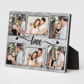 ラブハートファミリーフォトコラージュエレガントスクリプト フォトプラーク (側面)