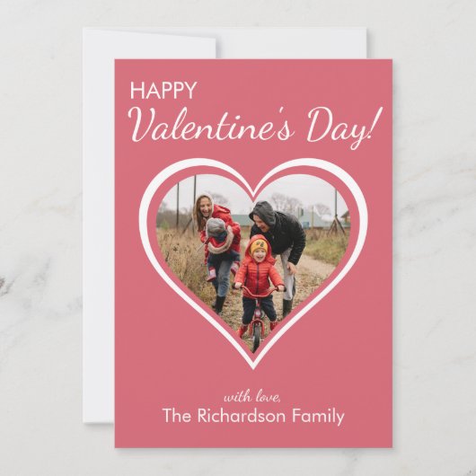 ラブハートファミリーフォトバレンタインデー シーズンカード (正面)