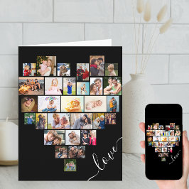 ラブハートフォトコラージュHappy Anniversary カード