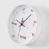 ラブハートフラワーウォールクロック 壁時計 (傾斜)