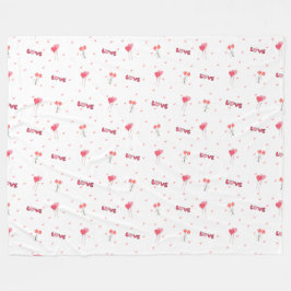 ラブハートフラワーフリースブランケット フリースブランケット