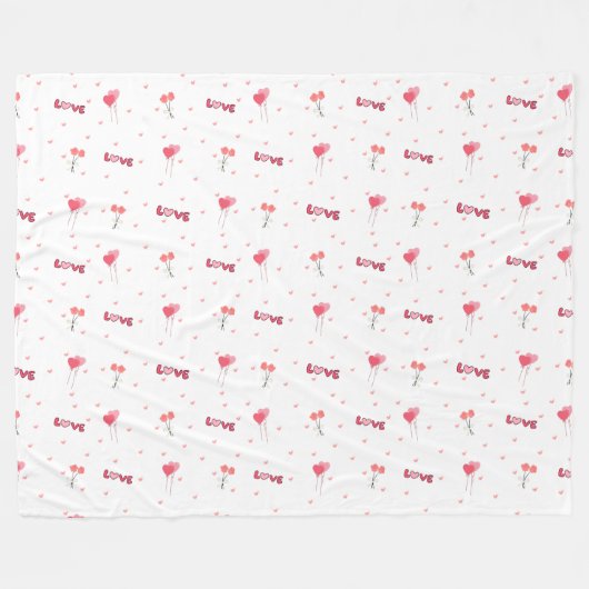 ラブハートフラワーフリースブランケット フリースブランケット (正面(横))