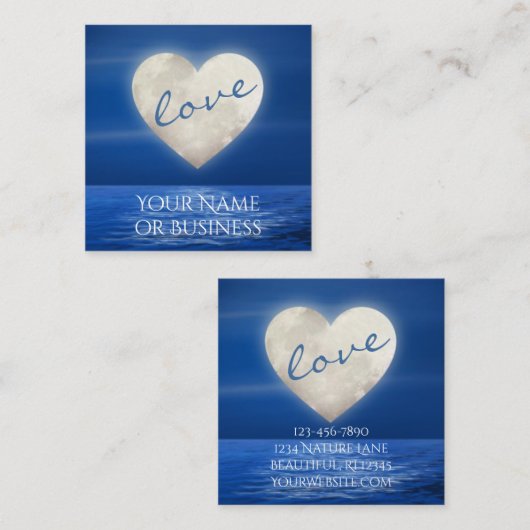 ラブハートフルムーンオーバーウォータービーチ スクエア名刺 (正面/裏面)