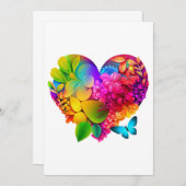 ラブハートフローラデザイン サンキューカード (正面/裏面)