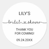 ラブハートブライダルシャワーお気に入りシール ラウンドシール (正面)