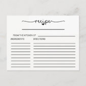 ラブハートブライダルシャワーレシピカード ポストカード (正面)