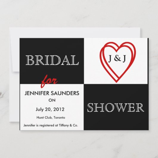 ラブハートブライダルシャワー招待 招待状 (正面)