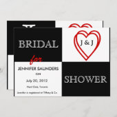 ラブハートブライダルシャワー招待 招待状 (正面/裏面)