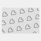 ラブハートブラックグリッターバレンタインズラッピングペーパー ラッピングペーパーシート (正面2)