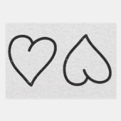 ラブハートブラックグリッターバレンタインズラッピングペーパー ラッピングペーパーシート (正面)