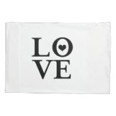 ラブハートブラック&ホワイトシモダンック 枕カバー (裏面)