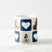ラブハートブルーフォトコラージュマグ コーヒーマグカップ (中央)