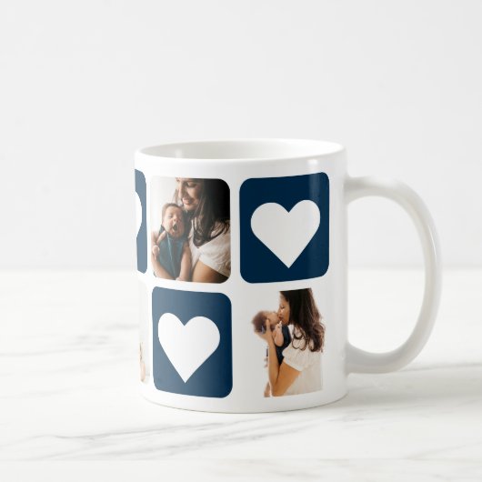 ラブハートブルーフォトコラージュマグ コーヒーマグカップ (右)