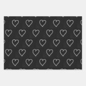 ラブハートホワイトグリッターバレンタインズラッピングペーパー ラッピングペーパーシート (正面3)