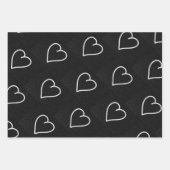 ラブハートホワイトグリッターバレンタインズラッピングペーパー ラッピングペーパーシート (正面2)