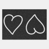 ラブハートホワイトグリッターバレンタインズラッピングペーパー ラッピングペーパーシート (正面)