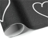 ラブハートホワイトグリッターバレンタインズラッピングペーパー ラッピングペーパー (ロールコーナー)