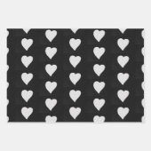ラブハートホワイトグリッターバレンタイン ラッピングペーパーシート (正面3)