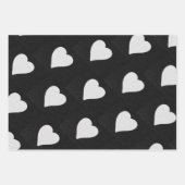 ラブハートホワイトグリッターバレンタイン ラッピングペーパーシート (正面2)