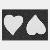 ラブハートホワイトグリッターバレンタイン ラッピングペーパーシート (正面)