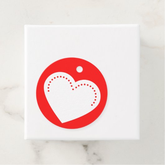 ラブハートホワイトバレンタインメッセージカード フェイバータグ (インサイチュ)