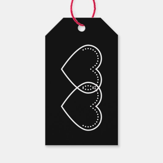 ラブハートホワイトバレンタイン ギフトタグ (正面)