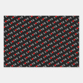 ラブハートホワイトブラックブルー ラッピングペーパーシート (正面)