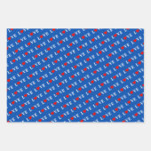 ラブハートホワイトブラックブルー ラッピングペーパーシート (正面3)